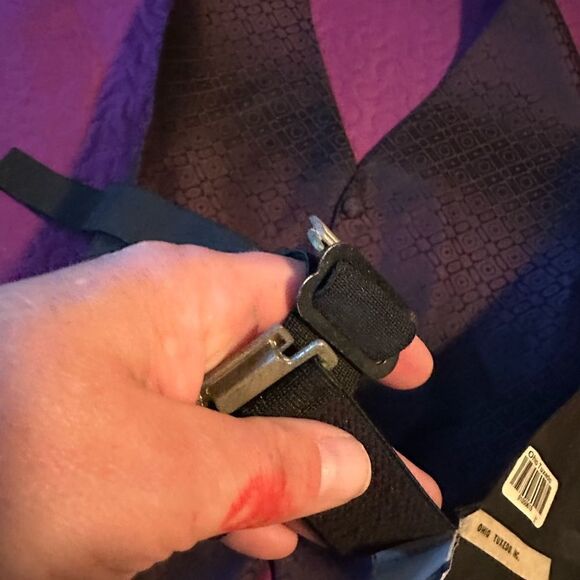 Tux vest ombré purple to darker purple geometric shapes M-L - Picture 3 of 4